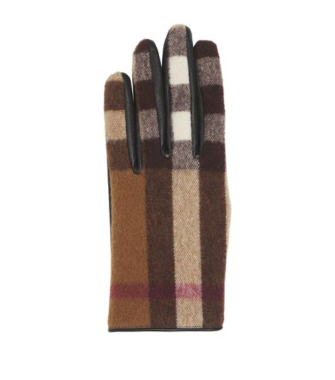 burberry check-print wool gloves black|Women’s Designer Hats & Gloves .